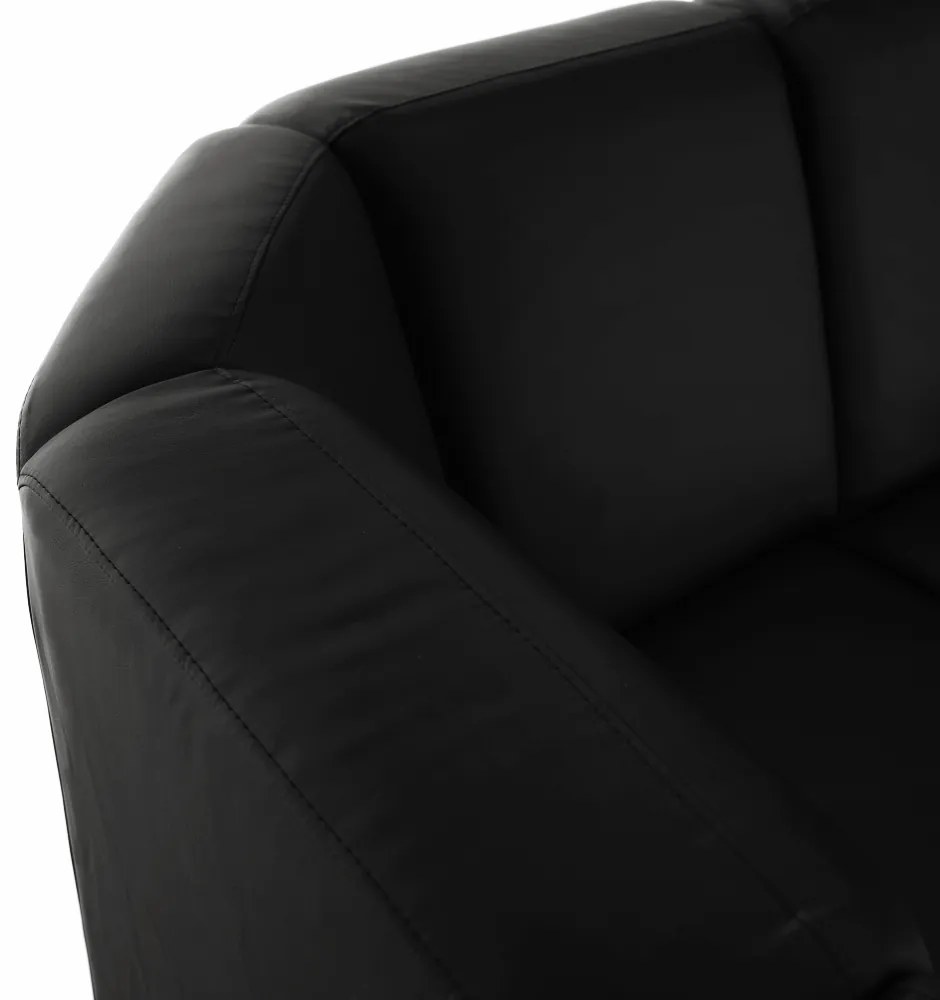 Colţar în formă de U, piele ecologică neagră, model dreapta, BITER U