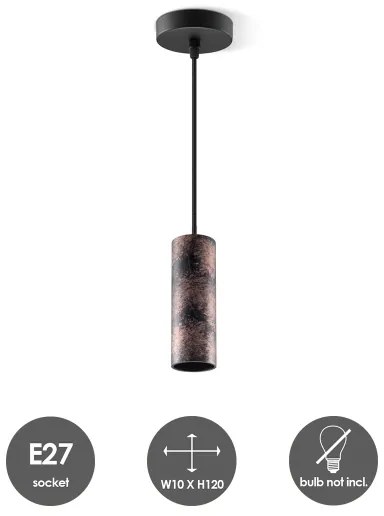 Lustră pe cablu SAGA 1xE27/40W/230V negru/bronz