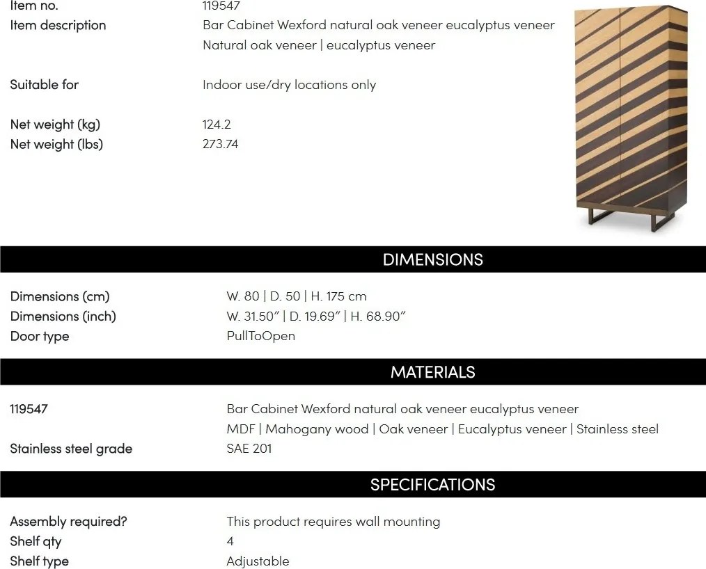 Bufet/ Bar design LUX Wexford