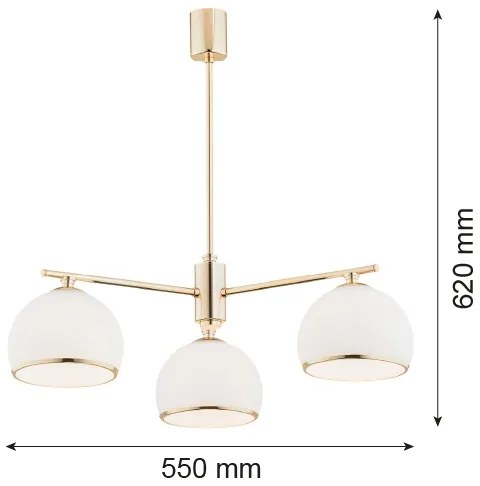 Lustră pe tijă MARBELLA 3xE27/15W/230V alamă Argon 1488