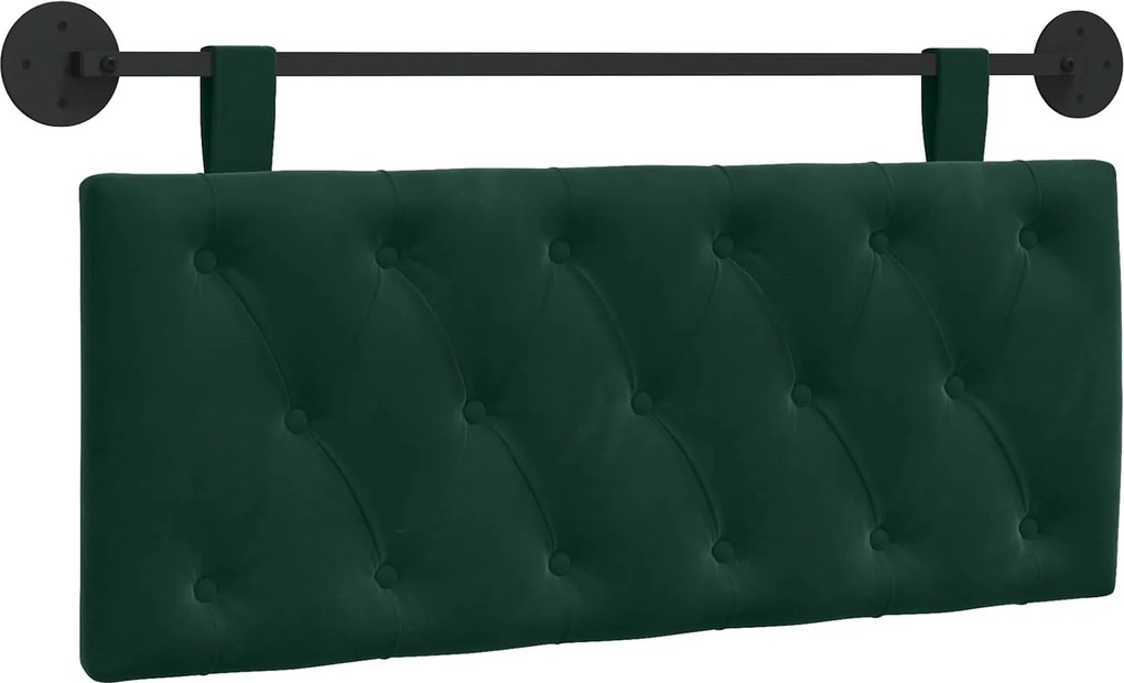 vidaXL Cap de pat suspendat Verde închis 110 x 55 x 7 cm Catifea