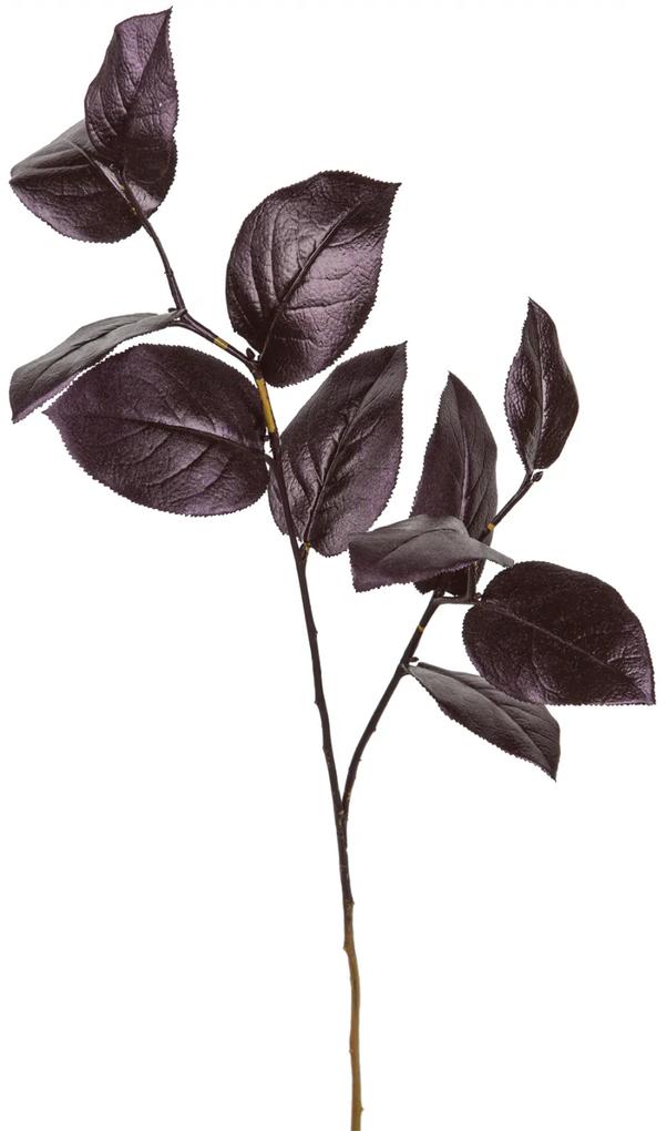 Crenguta artificiala Leaf, Fibre artificiale, Mov, 74 cm