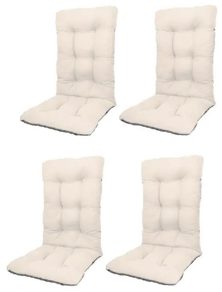 Set Perne pentru scaun de casa si gradina cu spatar, 48x48x75cm, culoare alb, 4 buc/set