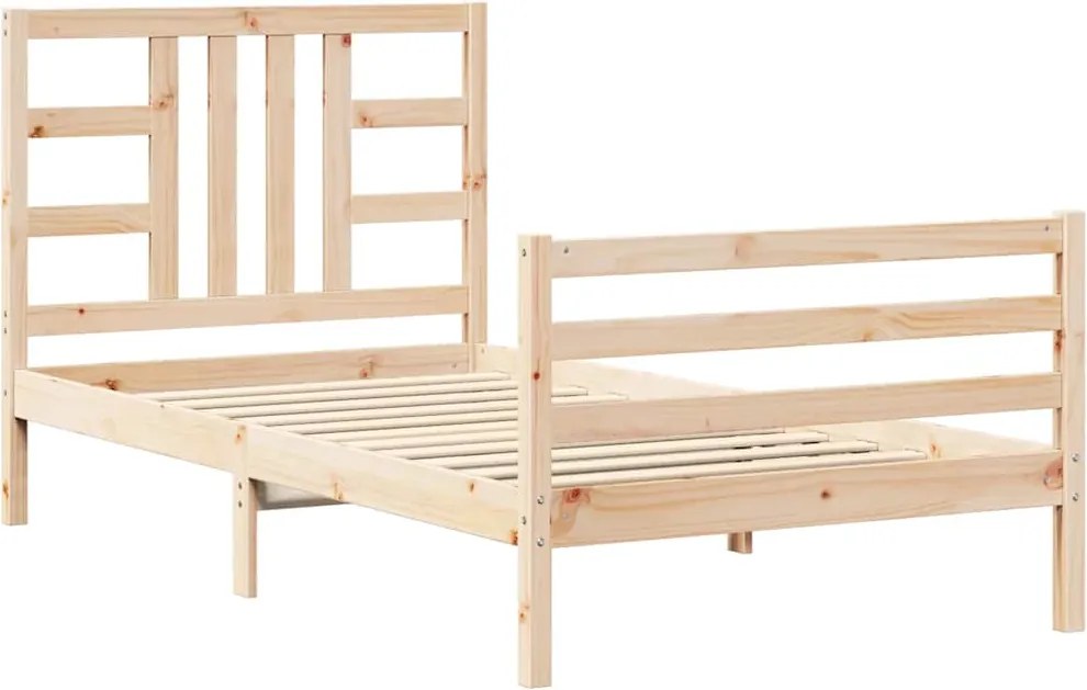 vidaXL Cadru pat fără saltea, 100x200 cm, lemn masiv pin