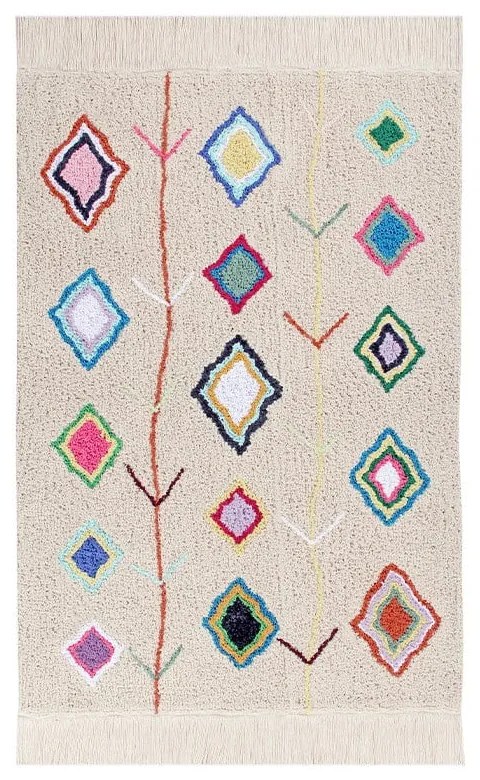 Covor crem lavabil/țesut manual din bumbac 140x200 cm Kaarol – Lorena Canals