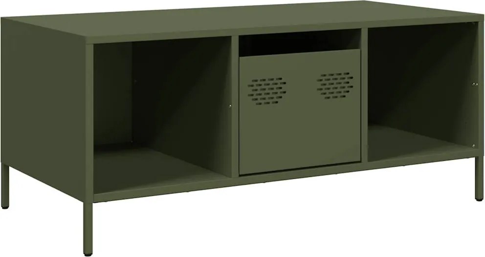 vidaXL Măsuță cafea verde măsliniu oțel laminat la rece