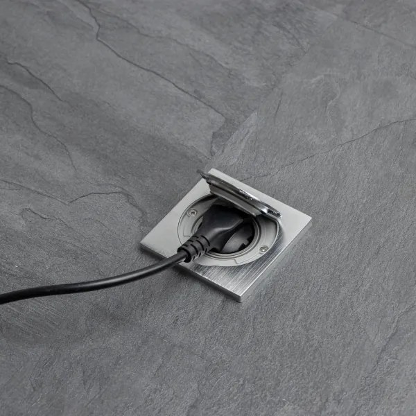 Priză încastrabilă de podea de exterior Brilagi IP55 crom mat pătrat