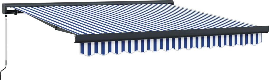 vidaXL Cortina Retractabilă Albastru și Alb 300 x 250 cm