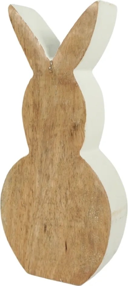 Iepure de lemn de Paste NUBBIN 23 cm, alb
