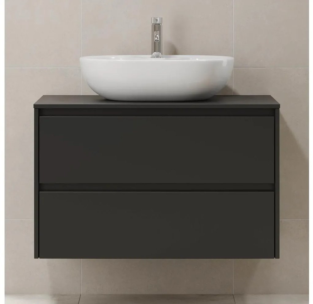 Dulap pentru lavoar TRONDHEIM 90 cm, negru
