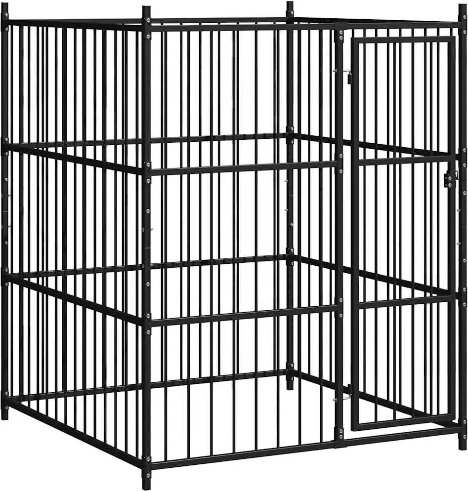 vidaXL Padoc pentru câini de exterior, 150 x 150 x 185 cm