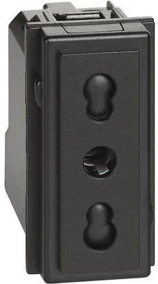 Priza standard italian, 1 modul, neagra, Bticino Living Now