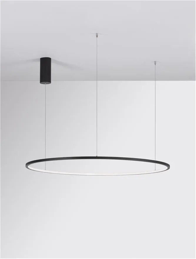 Lustra LED suspendata design modern circular TARQUIN D-100cm negru