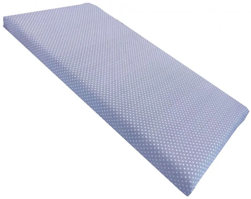 Cearsaf cu elastic pe colt 120x60 cm Buline albe pe albastru