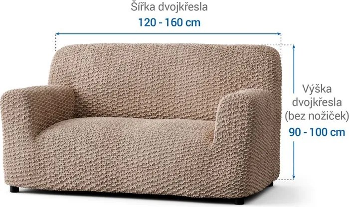 Gaico Huse bielastice MOSAICO bej fotoliu dublu (l. 120 - 160 cm)