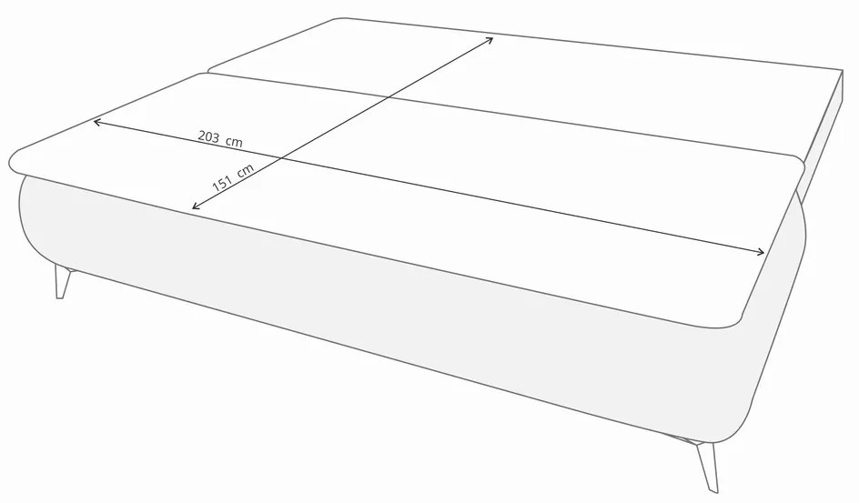 Canapea extensibila Sofie, cu lada pentru depozitare, 3 locuri, 203x92x86 cm, Bej