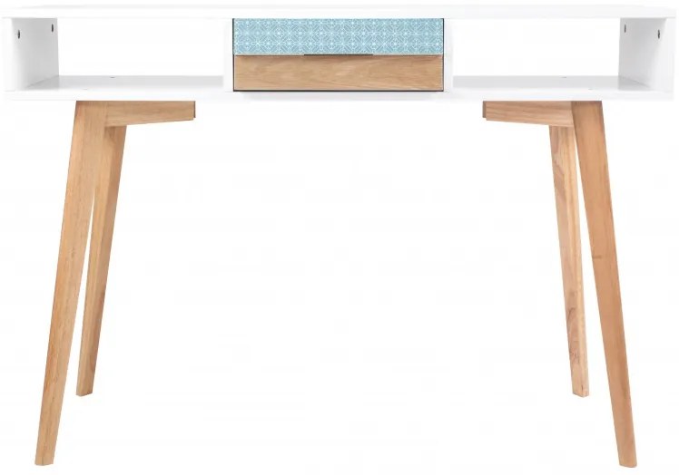 Consola Megan Alb / Albastru / Lemn