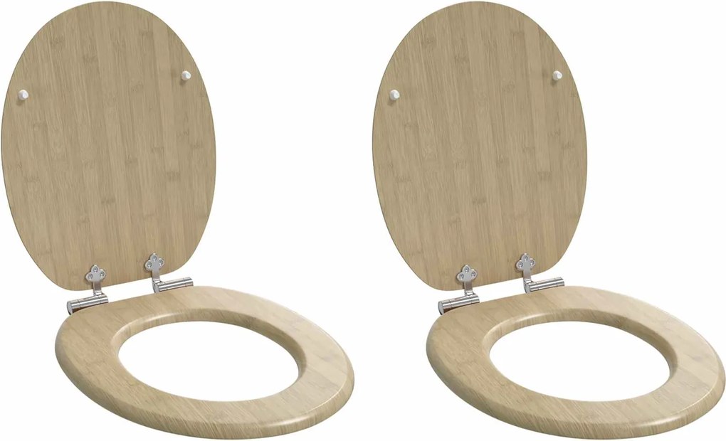 vidaXL Capac de toaletă cu închidere lentă 2 pcs 44 x 38 cm Placă MDF
