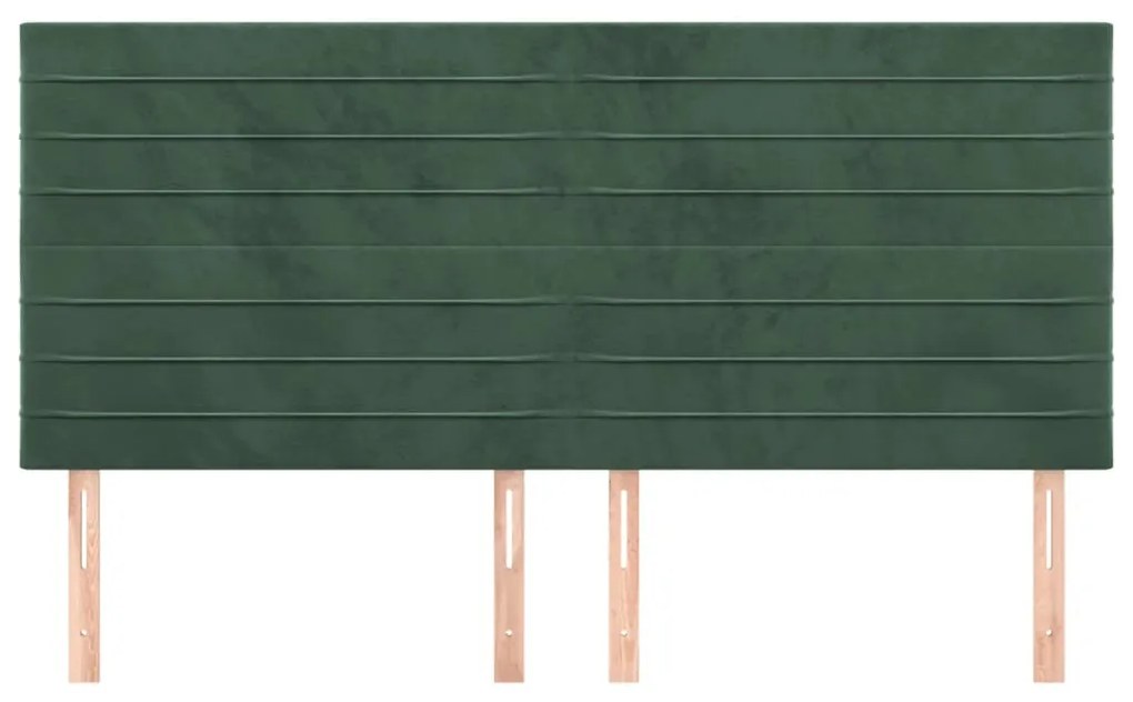 Tablii de pat, 4 buc, verde inchis, 80x5x78 88 cm, catifea 4, Verde inchis, 160 x 5 x 118 128 cm