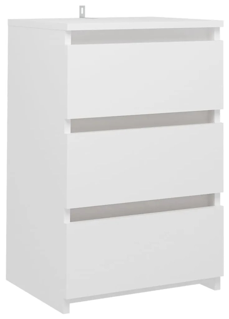806211 vidaXL Noptieră, alb, 40x35x62,5 cm, lemn compozit