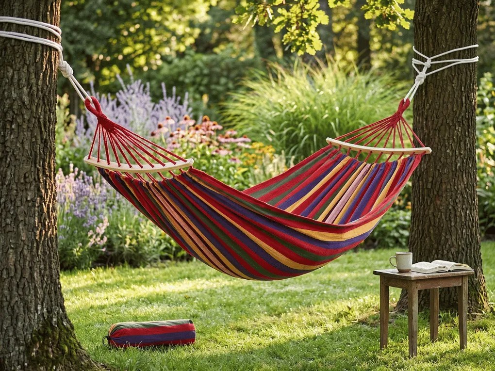 Hamac ZENVIO COMFORT 200x80 cm, rosu + geanta gratuita