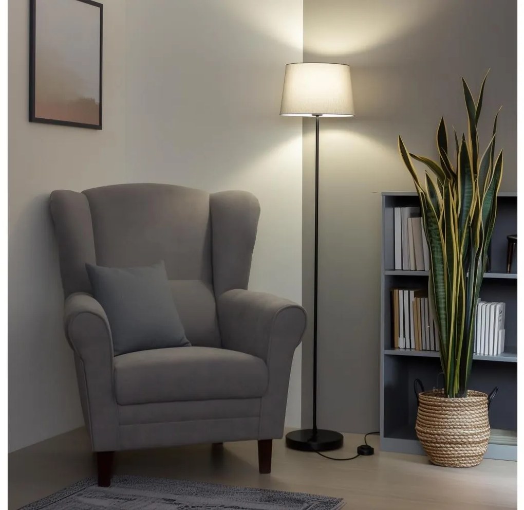 Brilagi - Lampă de podea LED CERIA 1xE27/40W/230V Ø 30 cm gri/negru