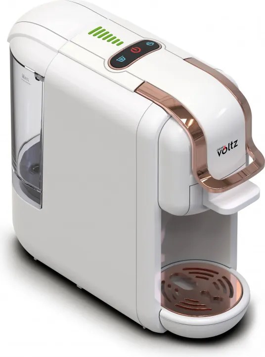 La mâna a doua: Espressor cafea macinata si capsule 8in1 Oliver Voltz OV51171M8R, 1450W, 19 bar, Alb/Auriu