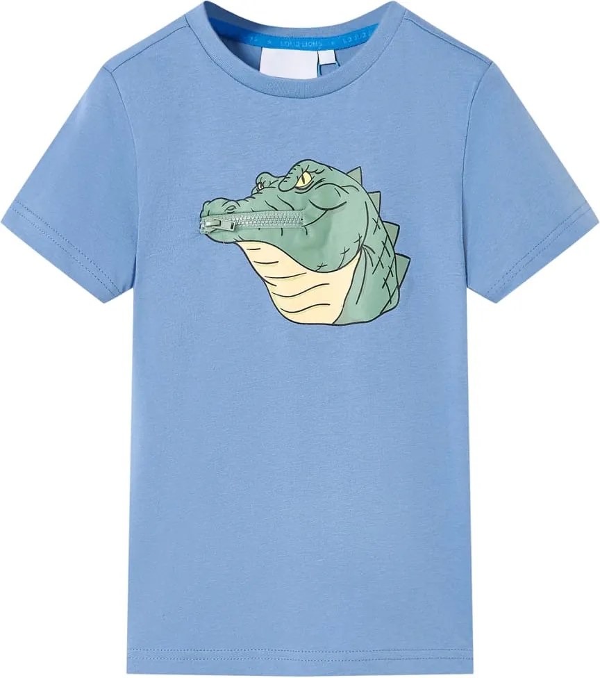 vidaXL Tricou pentru copii, albastru mediu, 128