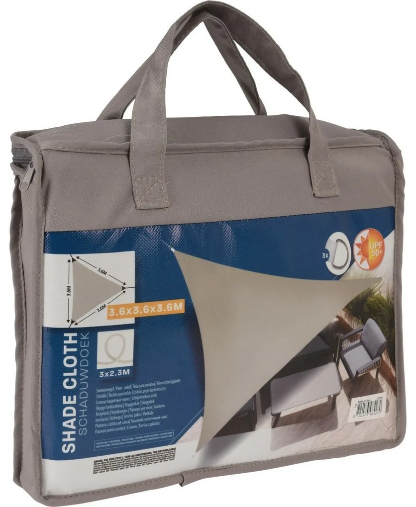 Folie de umbrire cu filtru UV 50+, taupe, 3,6 x3,6 x 3,6 m
