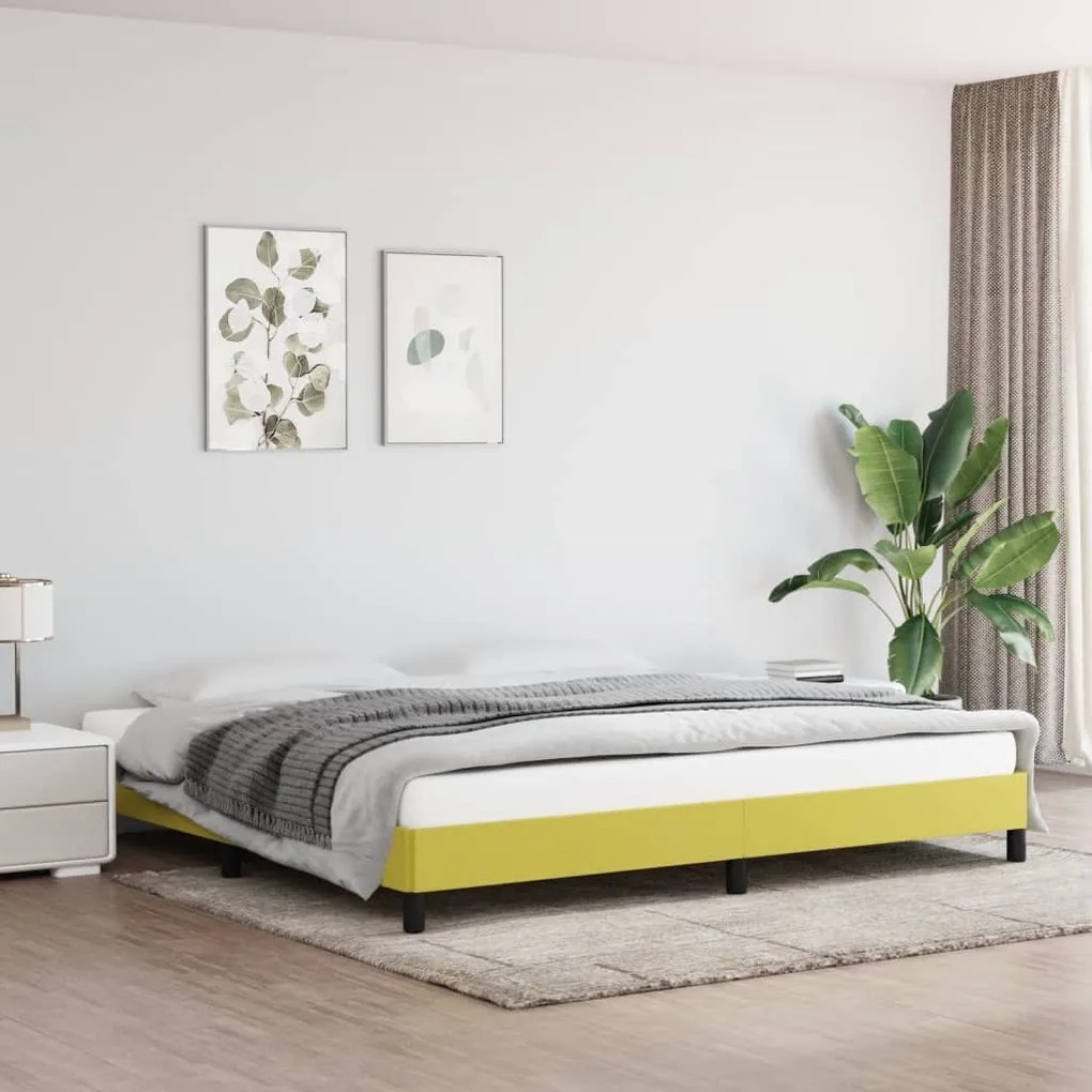 346751 vidaXL Cadru de pat, verde, 200x200 cm, material textil