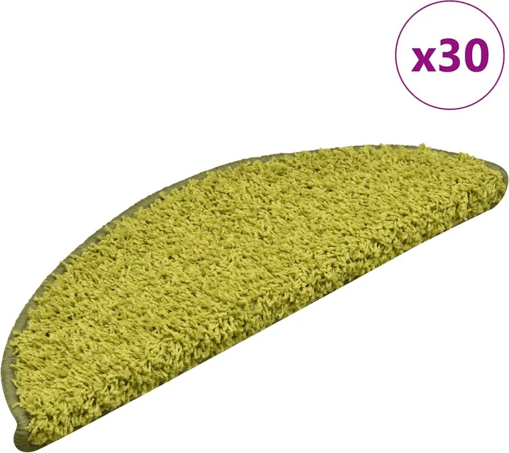 vidaXL Covorașe pentru scări, 30 buc., 56x17x3 cm, semirotunde, verzi