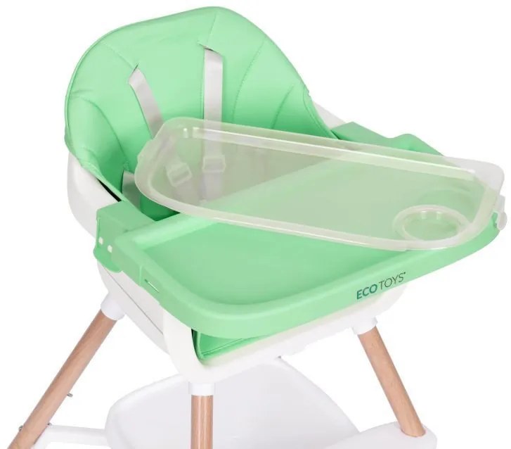 Scaun înalt pentru copii 2 în 1 verde