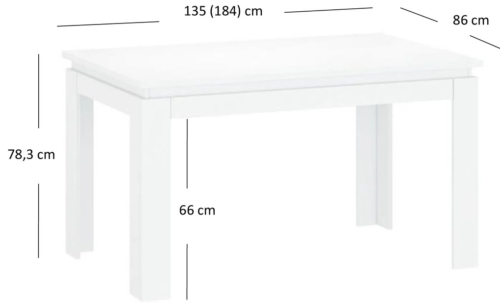Masă de sufragerie extensibilă (pentru 4 6 persoane) Mebel Bos Leona (alb). 1053008