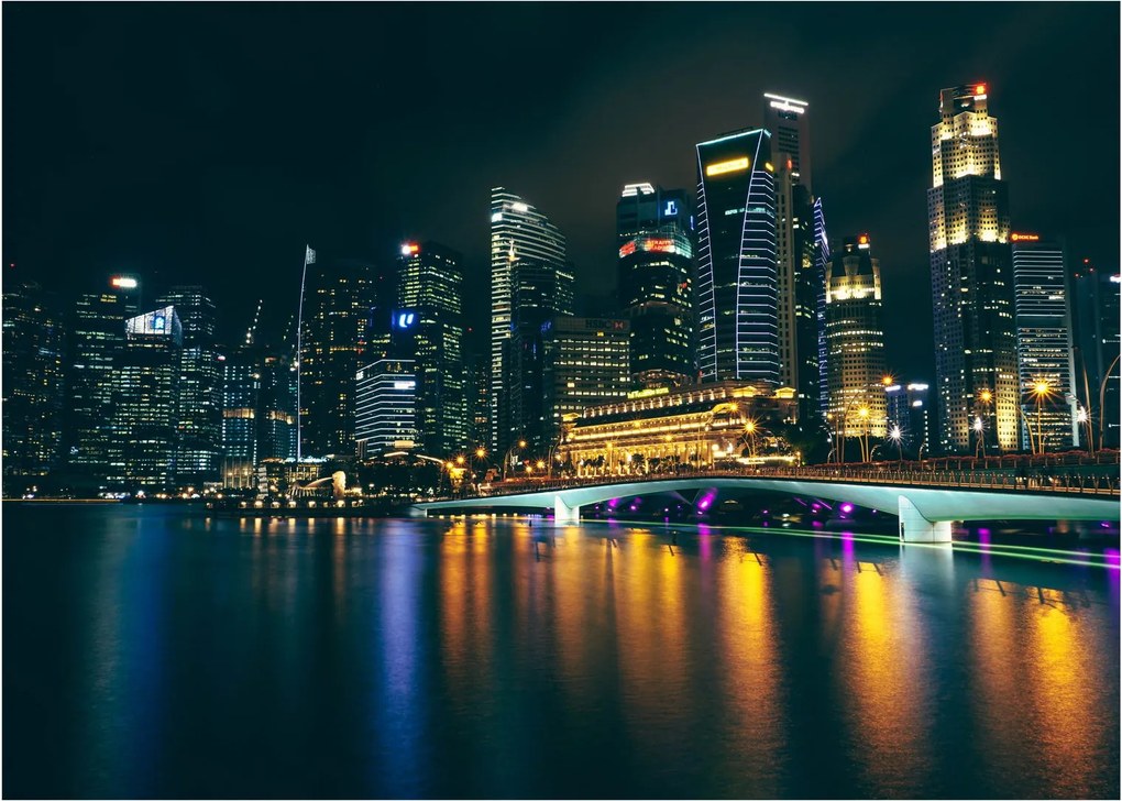 Tablou - Singapore noaptea (70x50 cm)