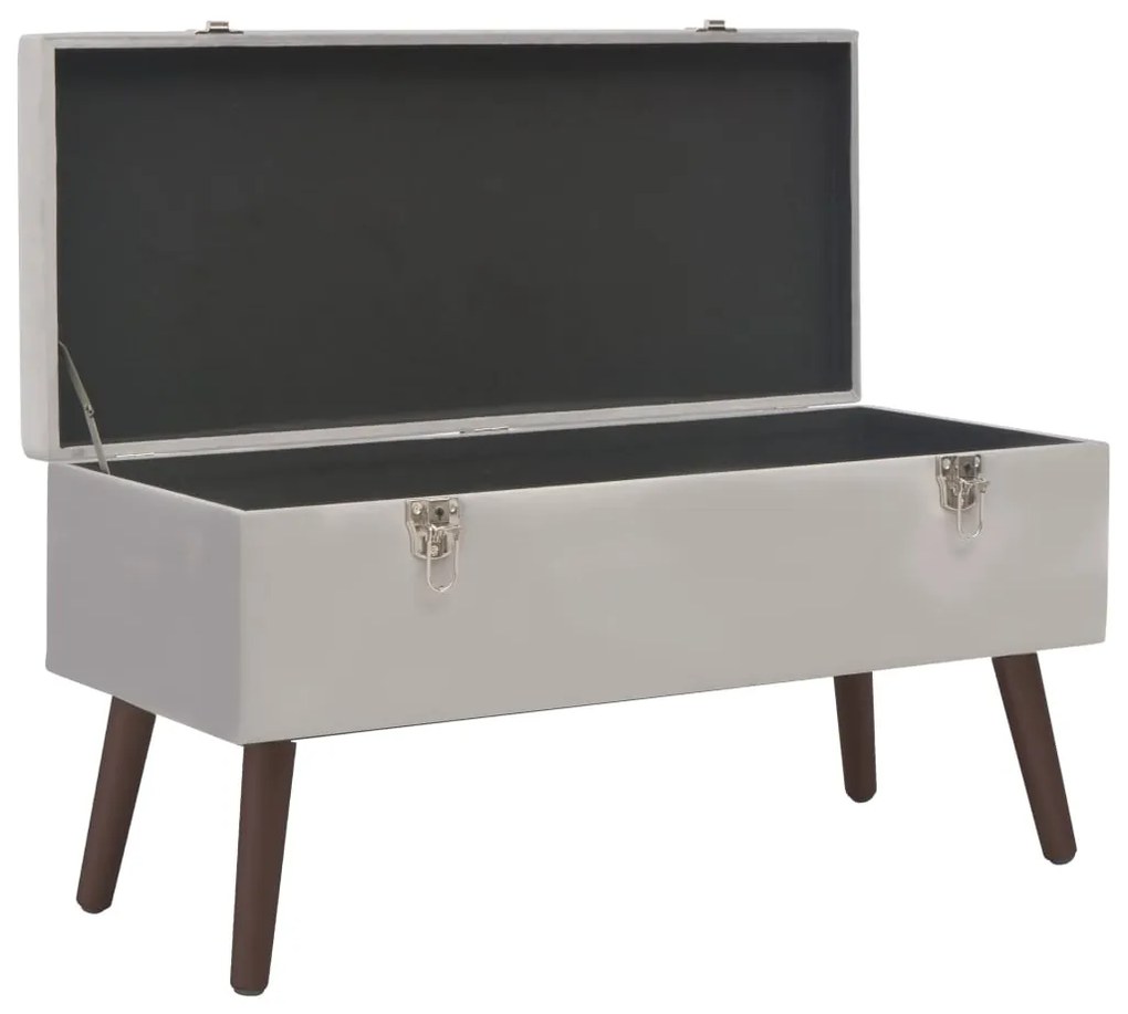 3070671 vidaXL Banchetă cu compartiment de depozitare, gri, 80 cm, catifea