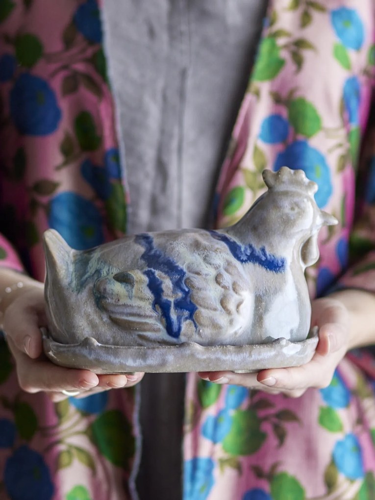Untieră ceramică în formă de găină, din ceramică glazurată manual, 19×13×13 cm, „Heni"