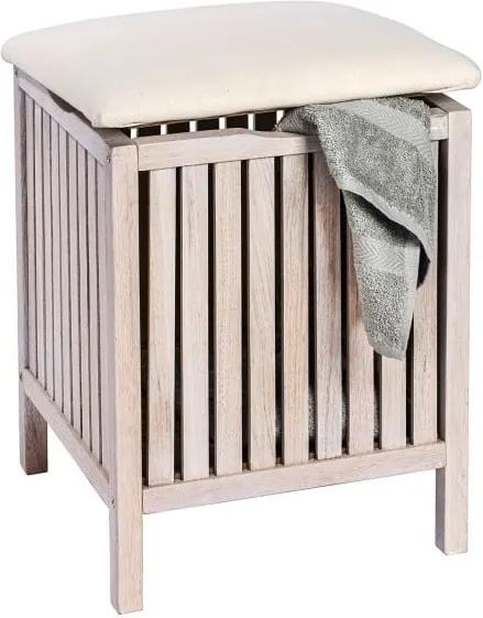 Scaun din lemn pentru baie cu spațiu depozitare Wenko Norway, alb