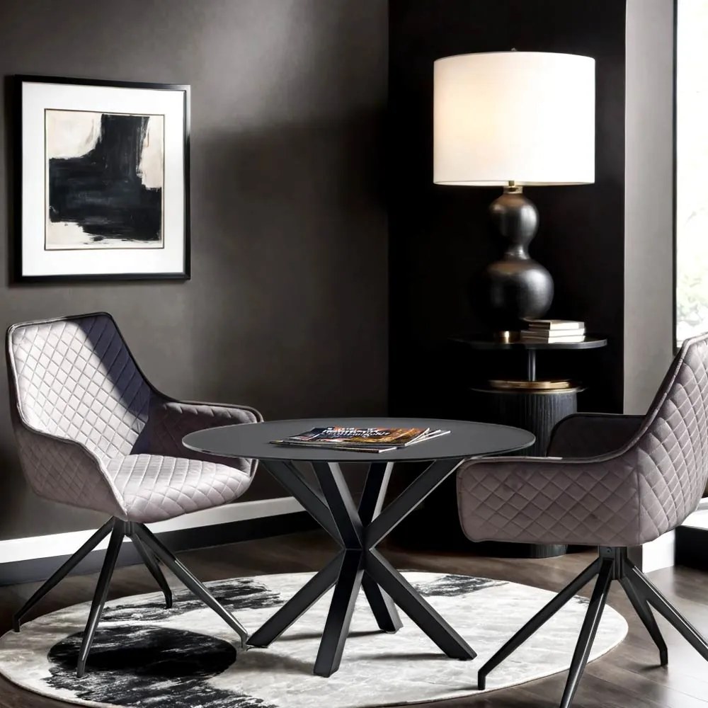 Scaun rotativ pentru living din catifea BUC 0223 gri