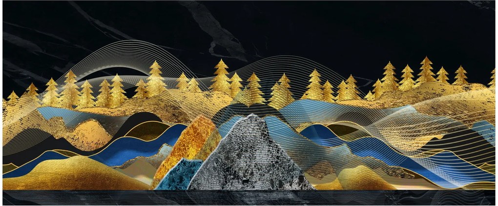 Tablou - Munții aurii (120x50 cm)
