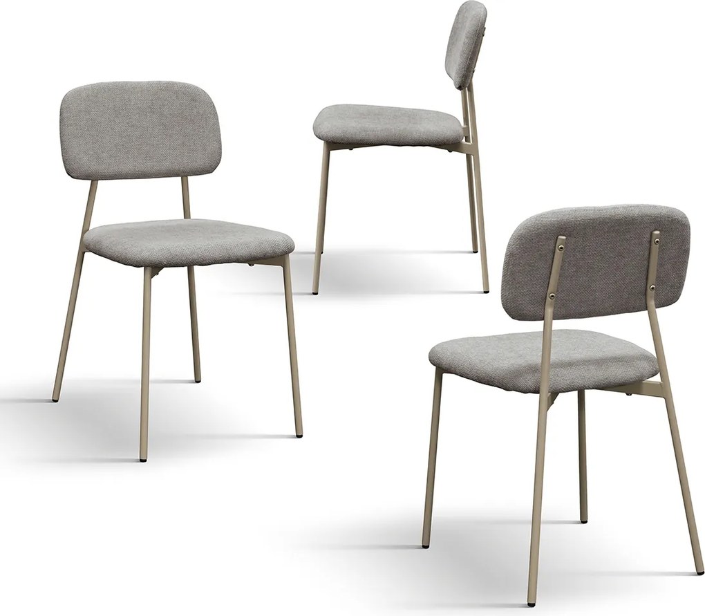 SET 4 Scaune BETO ,tesatura ,structura metalica - STANDARD - GRI