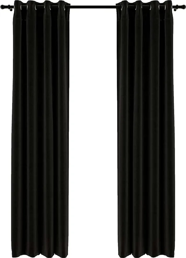 vidaXL Perdele opace, aspect pânză, 2 buc., antracit, 140 x 225 cm