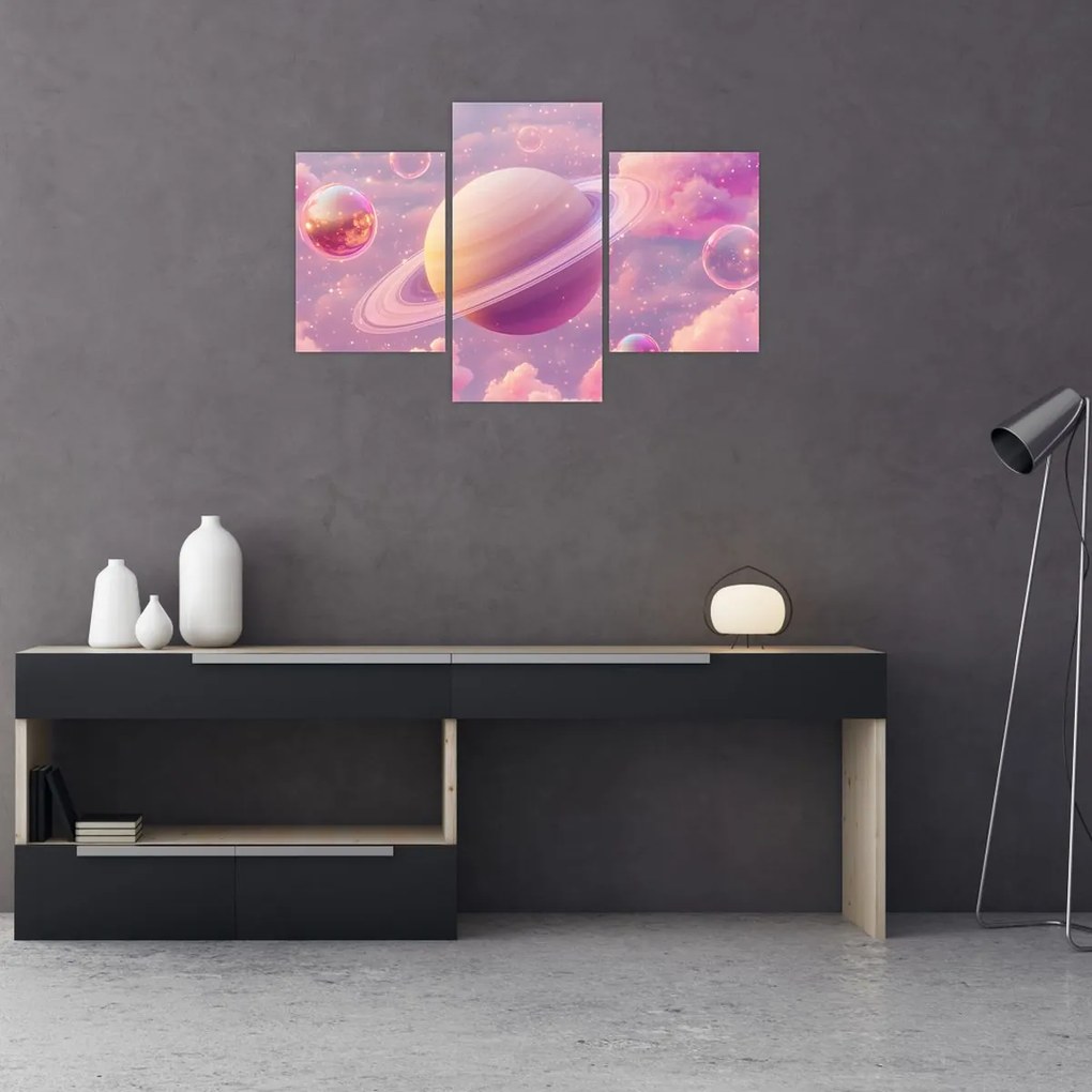 Tablou - Planetă roz (90x60 cm)