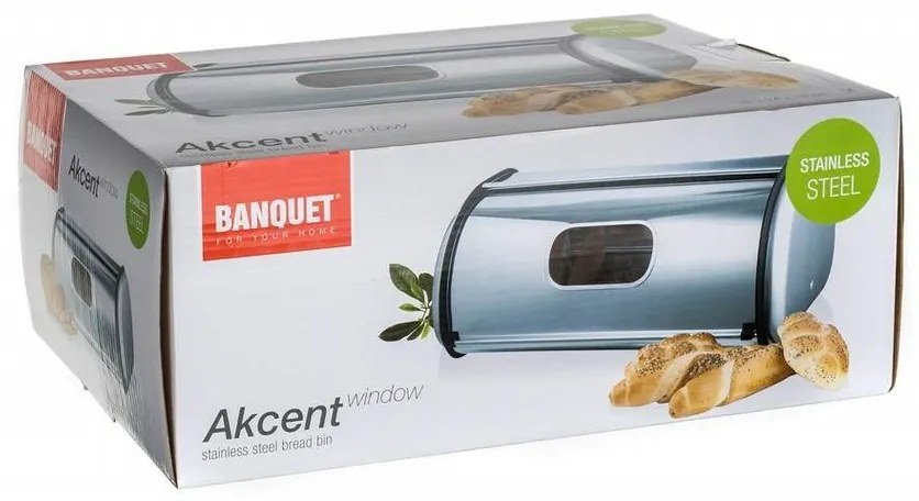Cutie de pâine Banquet din oțel inoxidabil AKCENT W, 43,5 x 27,5 x 18 cm, L