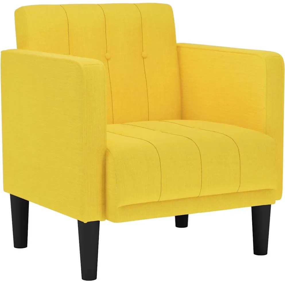 vidaXL Canapea scaun cu cotiere, galben deschis, 53 cm, textil