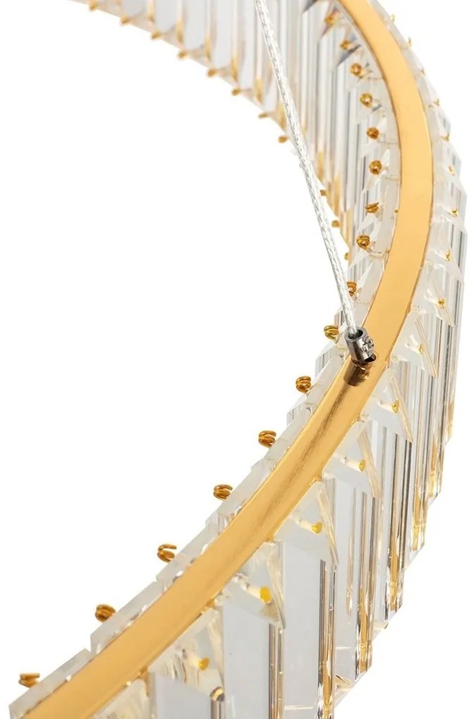 Lustra suspendata LED design ambiental Ring TRIPLES auriu