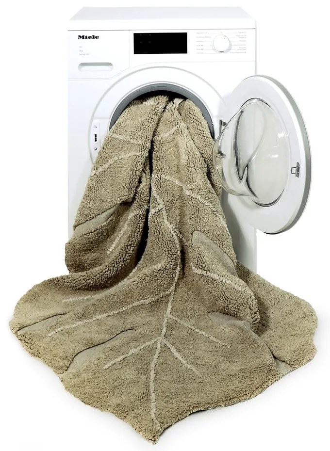 Covor pentru copii kaki lavabil/țesut manual din bumbac 120x180 cm Monstera Olive – Lorena Canals