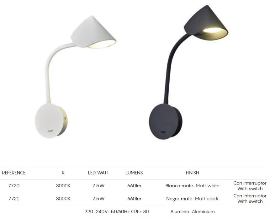 Aplica LED de perete reglabila GOA negru