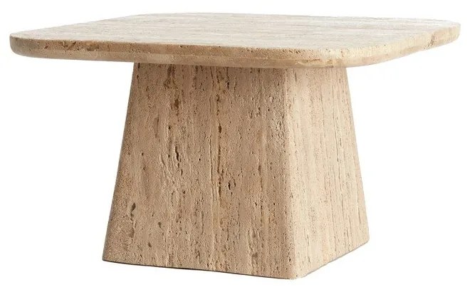 Măsuță de cafea bej cu blat din piatră 60x60 cm Kepami – Light &amp; Living