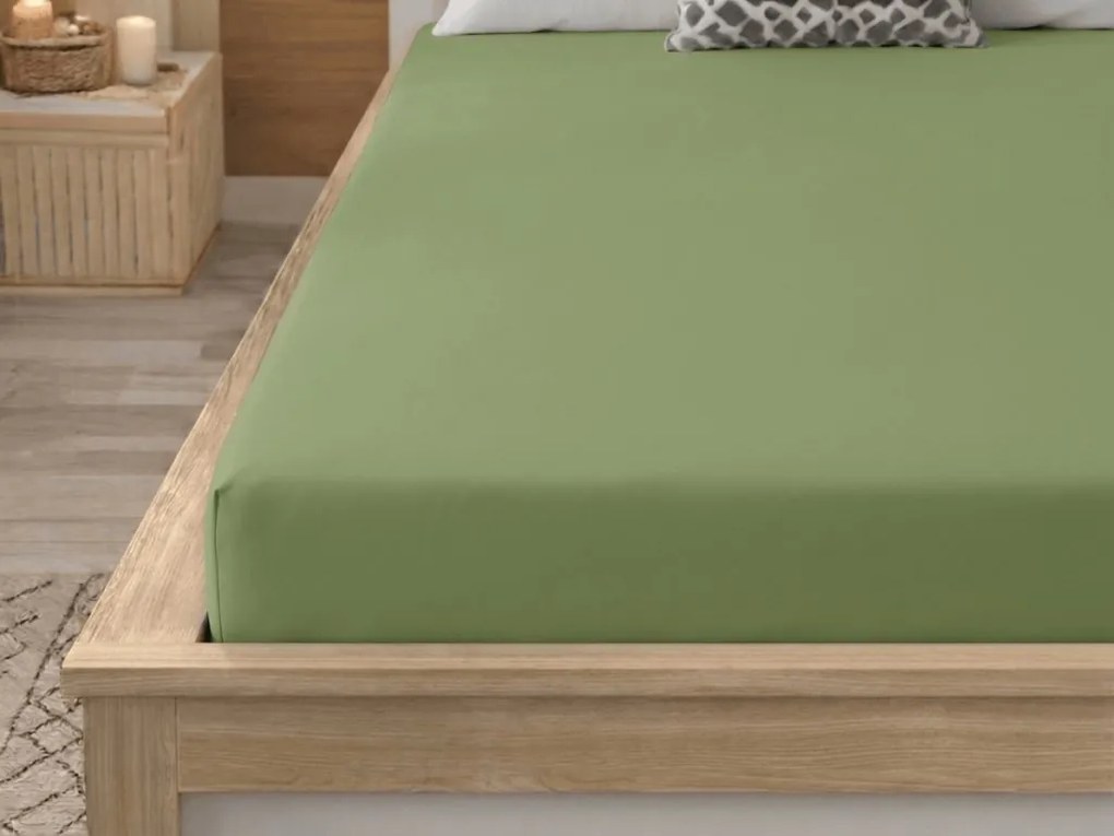 Cearsaf din microfibra MICROVELLE verde olive 90x200 cm