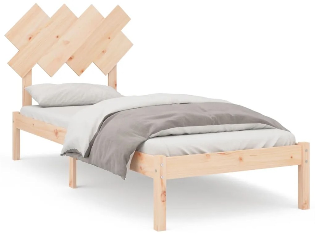 3104833 vidaXL Cadru de pat single 3FT, negru, 90x190 cm, lemn masiv